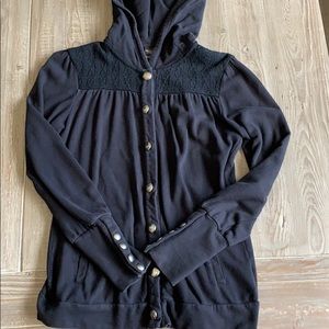 Black buttondown hoodie